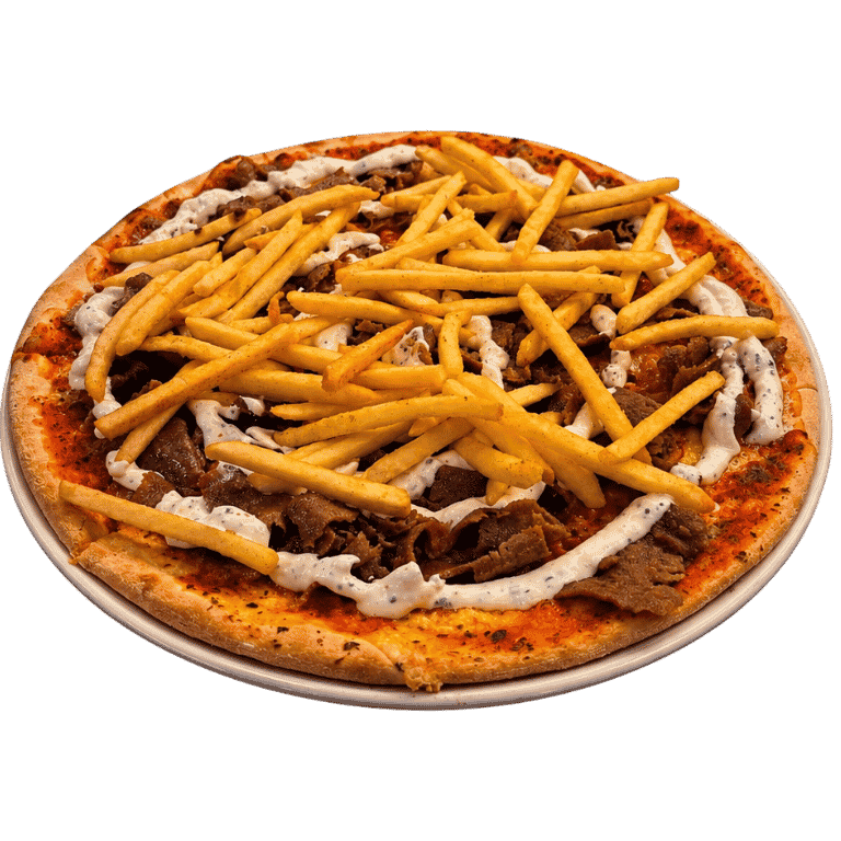 Kebabpizza med pommes från Kaya's i Arlöv